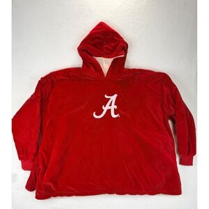 Alabama Crimson Tide Plush Hoodie Blanket Red "A" Logo Sherpa Lined Oversized